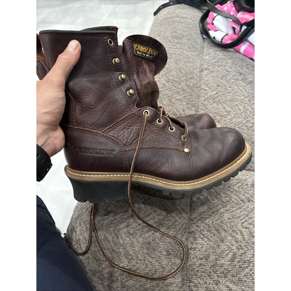 carolina brown leather Boots Men Size 9.5 2E